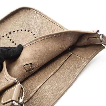 Hermes Shoulder Bag Evelyn 1 Anne PM Etoupe Leather Evelyn PM Etoupe Ladies