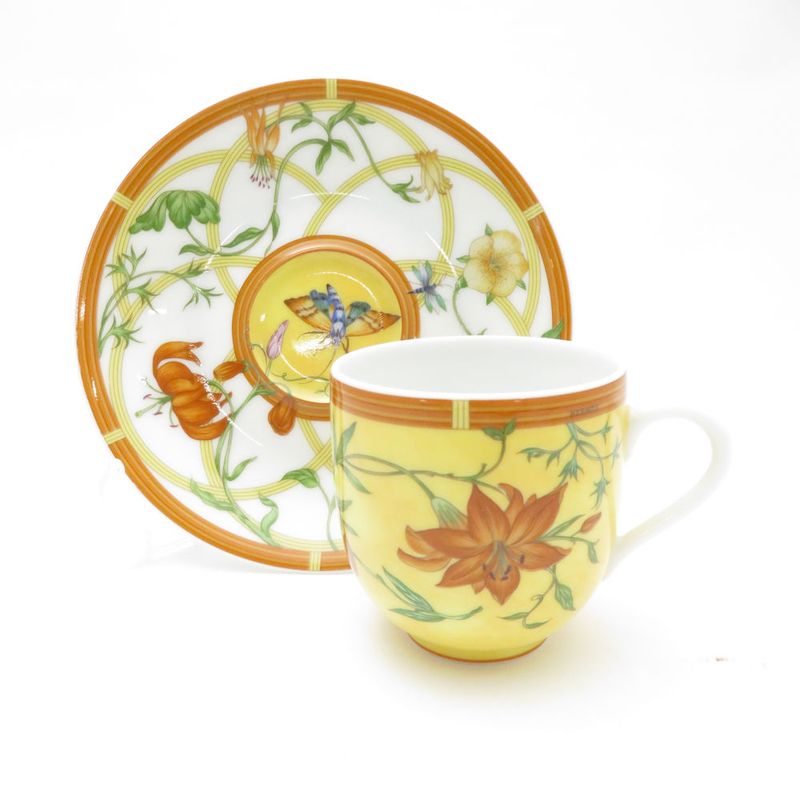Hermes Siesta Demitasse Cup & Saucer Flower Hat