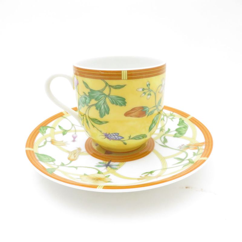 Hermes Siesta Demitasse Cup & Saucer Flower Hat