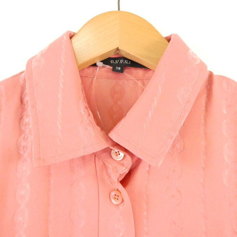 Gucci Shirt Blouse 38 S Silk Long Sleeve