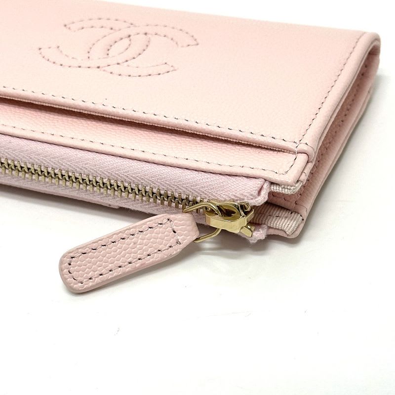 Chanel Card Case Ap4661 Caviar Skin Pink