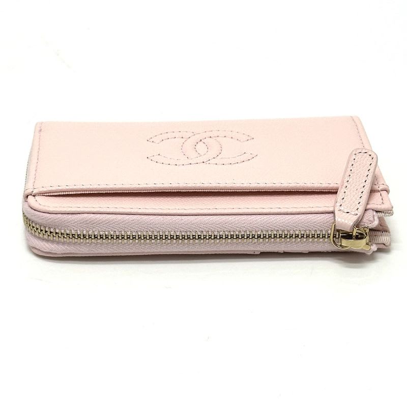 Chanel Card Case Ap4661 Caviar Skin Pink