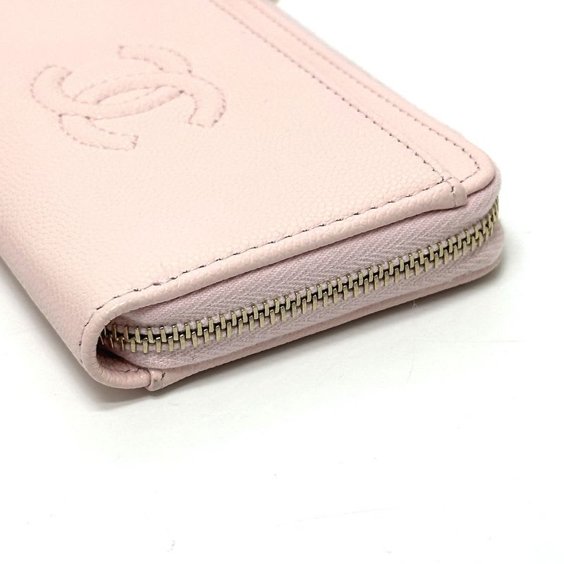 Chanel Card Case Ap4661 Caviar Skin Pink