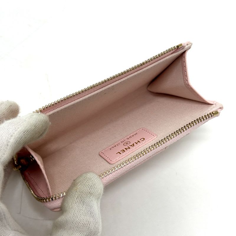 Chanel Card Case Ap4661 Caviar Skin Pink