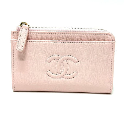 Chanel Card Case Ap4661 Caviar Skin Pink