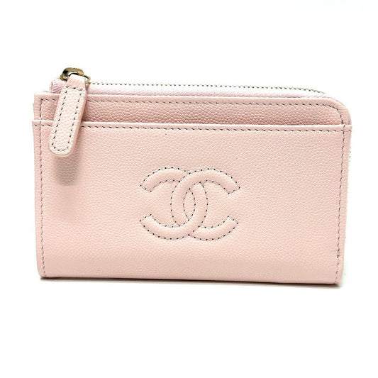 Chanel Card Case Ap4661 Caviar Skin Pink