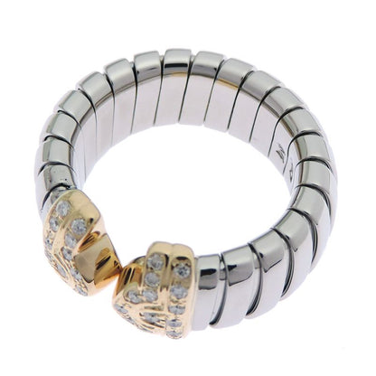 Bvlgari Serpenti Stainless Steel and 18K Yellow Gold Ring