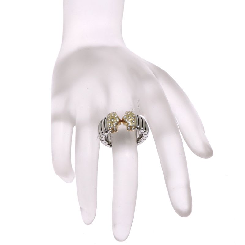 Bvlgari Serpenti Stainless Steel and 18K Yellow Gold Ring
