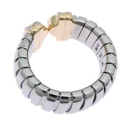 Bvlgari Serpenti Stainless Steel and 18K Yellow Gold Ring