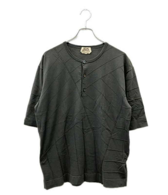 Hermes Short Sleeve Henley Neck Shirt Men's SIZE L Hermes
