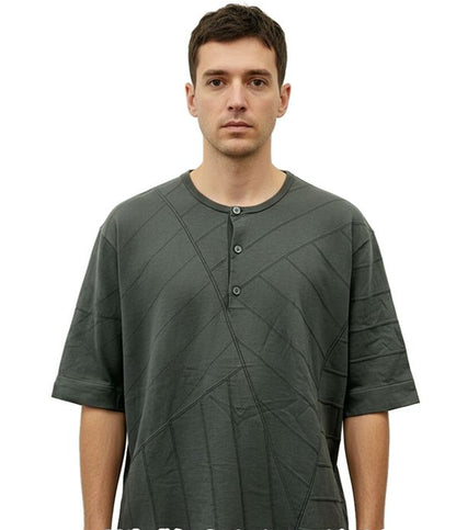 Hermes Short Sleeve Henley Neck Shirt Men's SIZE L Hermes