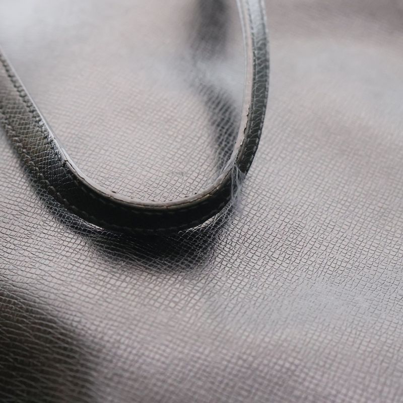 Saint Laurent Paris Shopping BAG Leather Tote Bag Handbag Black Mal607650