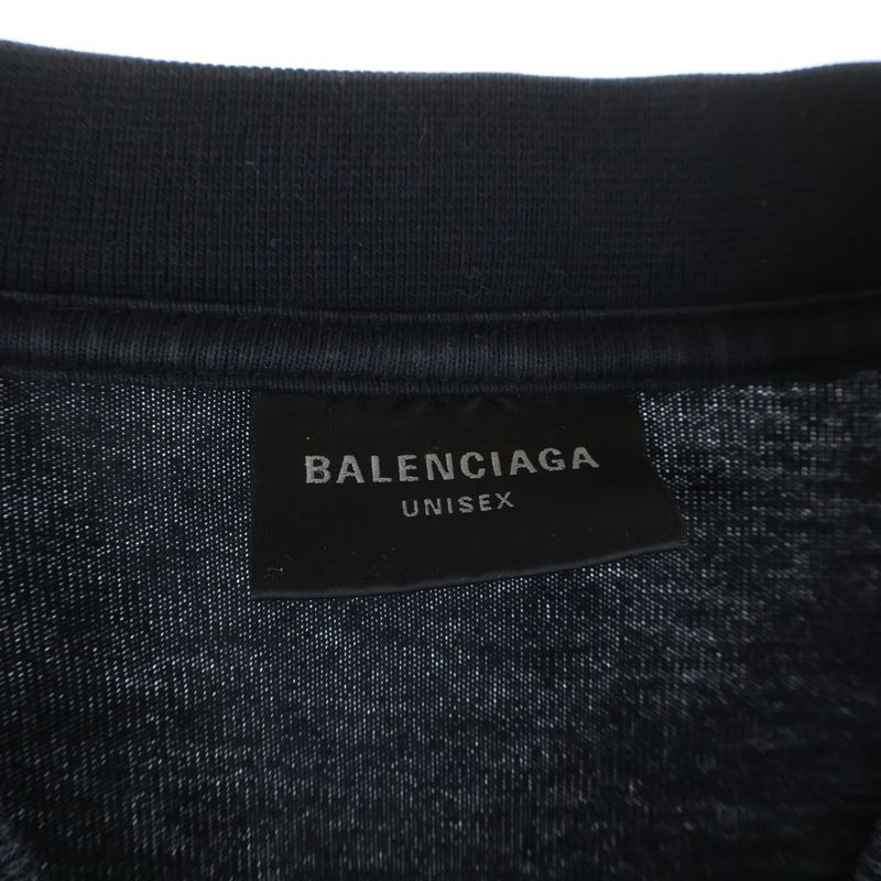Balenciaga 23AW Logo Embroidery Vintage Processing Long Sleeve T-shirt Long