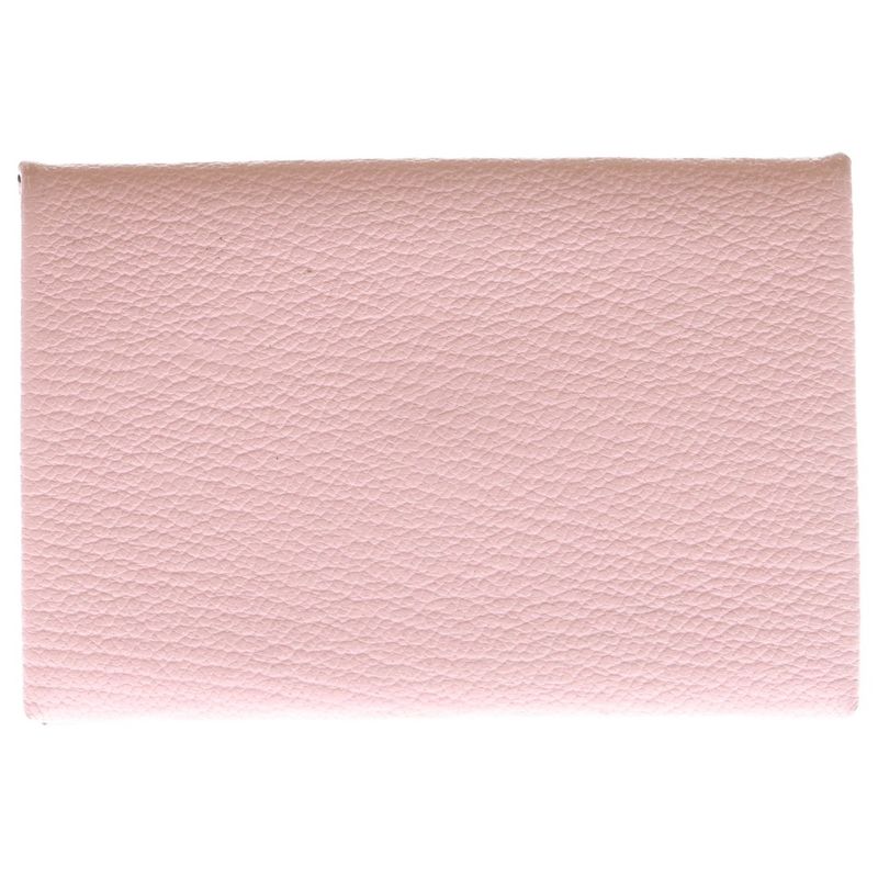 Hermes Calvi Rose Sakura Chevre Coin Case Wallet Accessory Pouch Pink Leather D