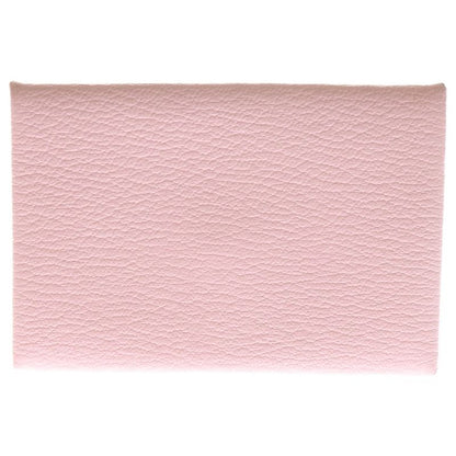 Hermes Calvi Rose Sakura Chevre Coin Case Wallet Accessory Pouch Pink Leather D