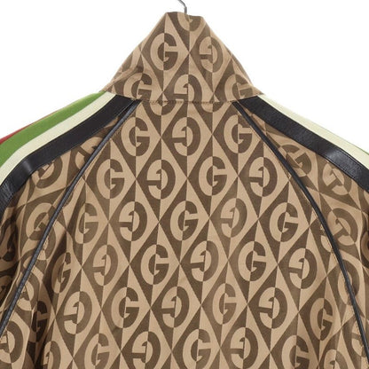Gucci G Lambas Allover Jacquard Nylon Zip Up Track Jacket Blouson Jacket Brown