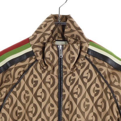 Gucci G Lambas Allover Jacquard Nylon Zip Up Track Jacket Blouson Jacket Brown