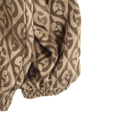 Gucci G Lambas Allover Jacquard Nylon Zip Up Track Jacket Blouson Jacket Brown