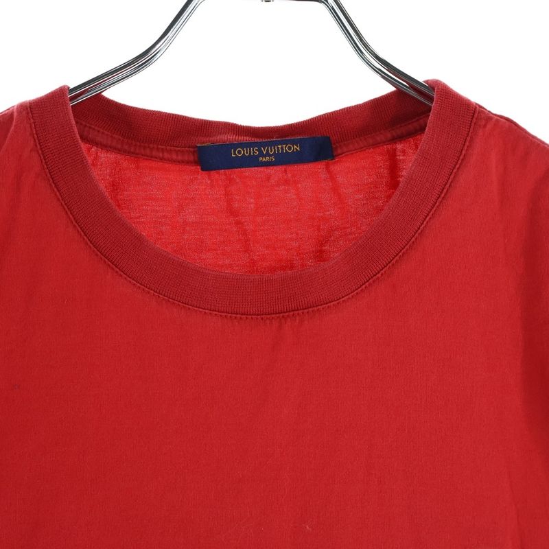 Louis Vuitton 20SS Logo Embroidery Crew Neck Short Sleeve T-shirt Cut And Sewn