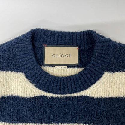Gucci 742803 Navy X White Stripe Pull Over S