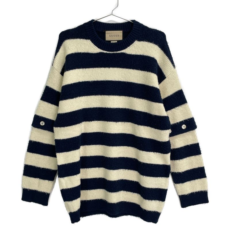 Gucci 742803 Navy X White Stripe Pull Over S