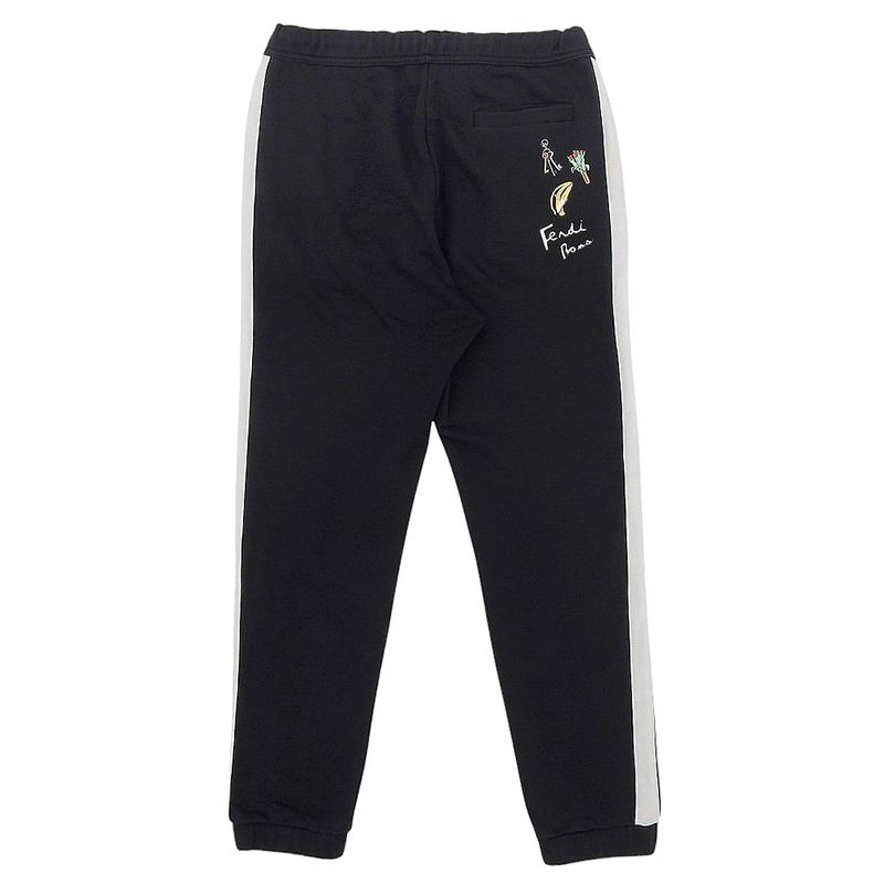 Fendi Cotton Sideline Pack Patch Track Pants Bottoms Men's Black 48