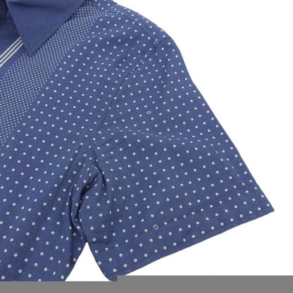 Gucci Tom Ford Period Dot Pattern Short Sleeve Shirt Tops Men's Blue 40 324812
