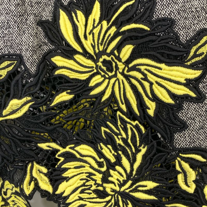 Louis Vuitton Gray 21AW Rw212b HO4 Fljb99 Tweed Flower Embroidery Skirt 36