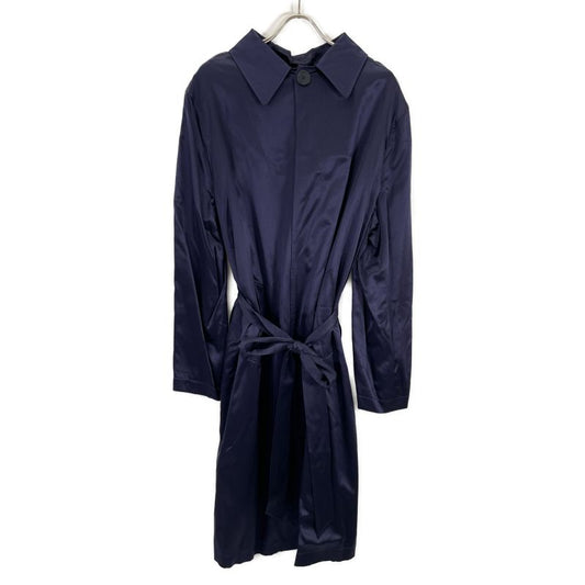 Balenciaga 20AW 642234 Navy Back To Front Trench Dress Satin Dress Coat 34