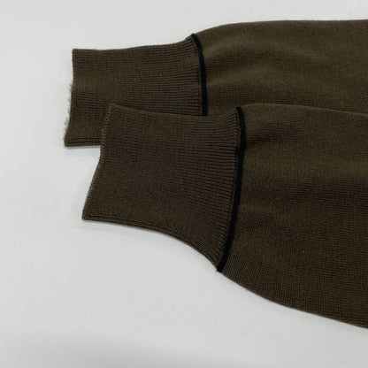Hermes Khaki Shoulder Border V-neck Sweater S