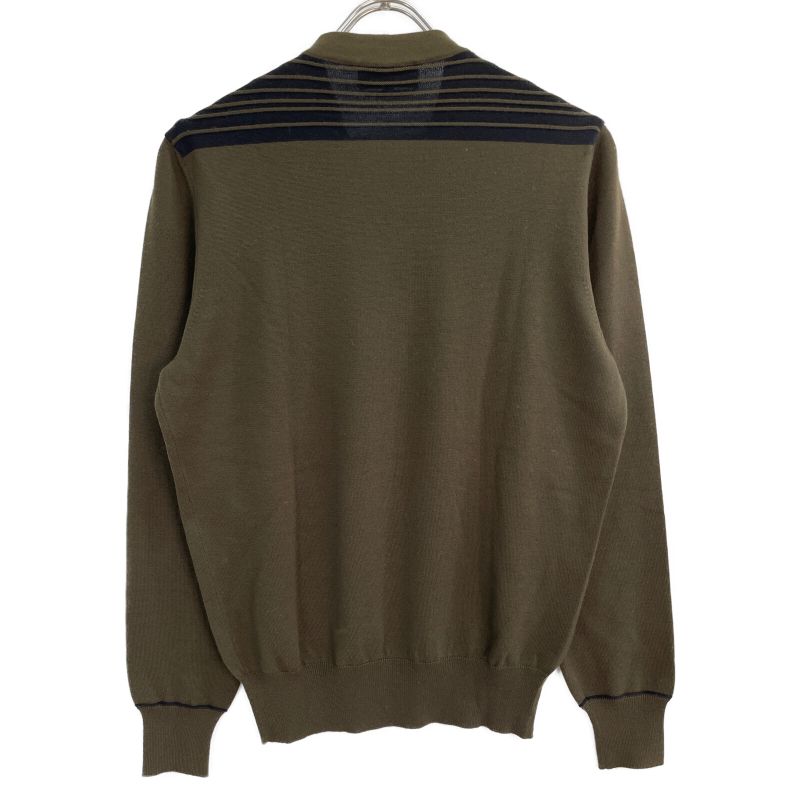 Hermes Khaki Shoulder Border V-neck Sweater S