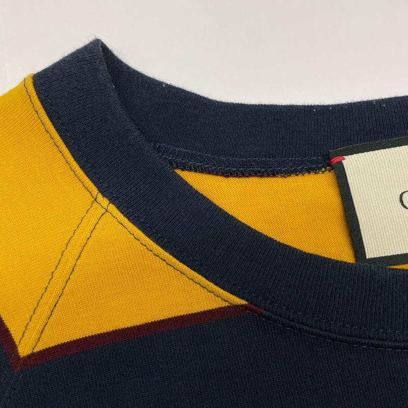 Gucci Yellow 545869 Bijou Sequin Embroidery Border Oversized T-shirt S