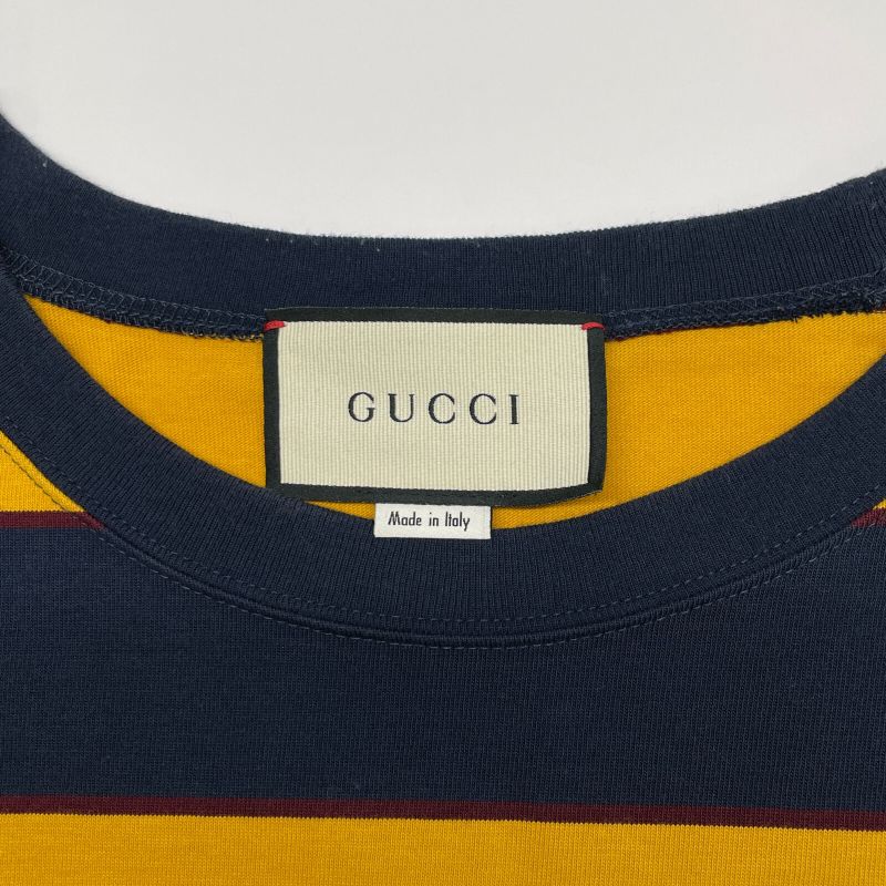 Gucci Yellow 545869 Bijou Sequin Embroidery Border Oversized T-shirt S