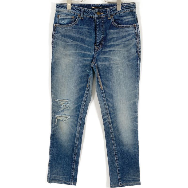 Saint Laurent Paris 527494 18 Years Indigo Crush Processing Denim Pants 30