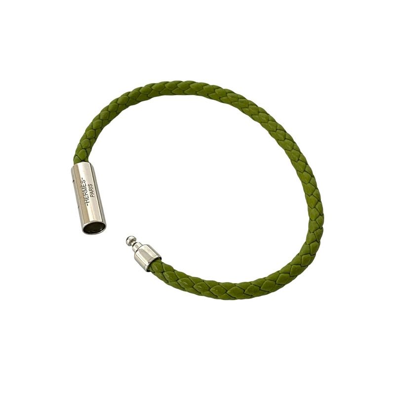 Hermes Goliath Braided Leather Bracelet Bangle Accessory Light