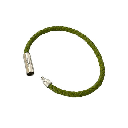Hermes Goliath Braided Leather Bracelet Bangle Accessory Light