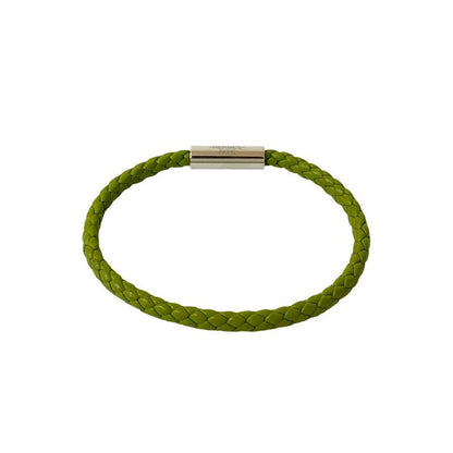 Hermes Goliath Braided Leather Bracelet Bangle Accessory Light