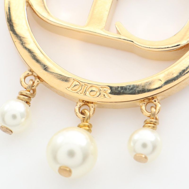 Dior Brooch CD Logo GP (gold Plated) Brooch Ladies Used A