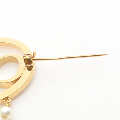 Dior Brooch CD Logo GP (gold Plated) Brooch Ladies Used A