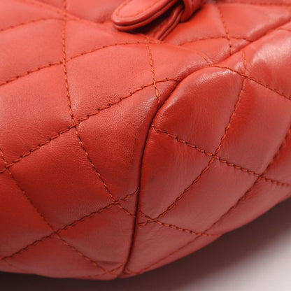 Chanel Rucksack Sac Backpack Quilted Orange Leather Chain