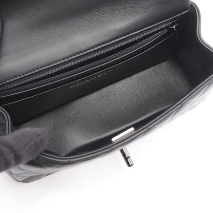 Chanel Shoulder Bag Matelasse Top Handle Mini Flap As2431 Black Lambskin Top