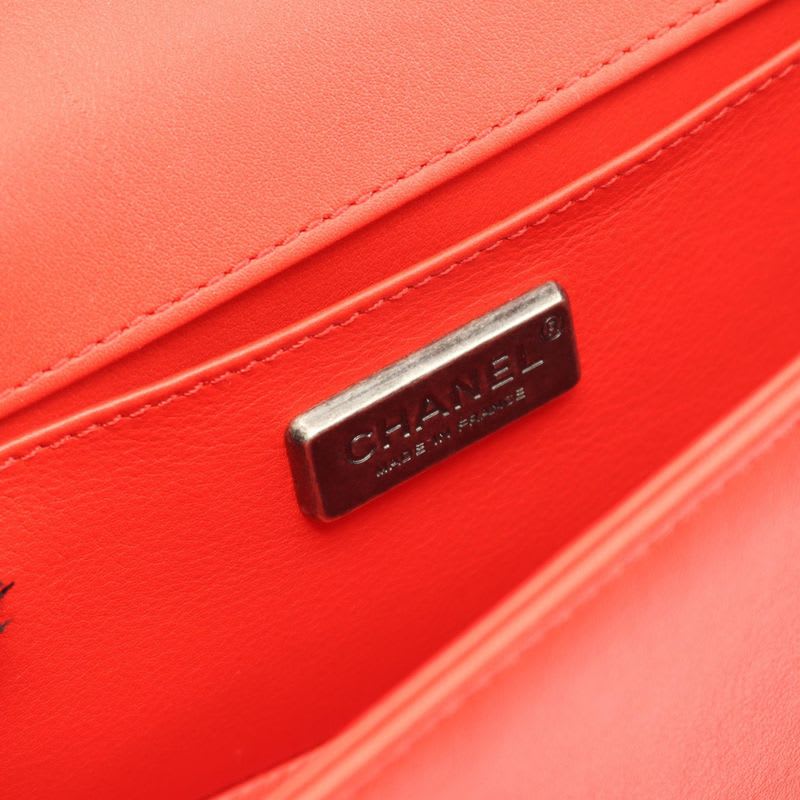 Chanel Shoulder Bag Boy Chanel Small Red Lambskin Boy Chanel Chain Shoulder