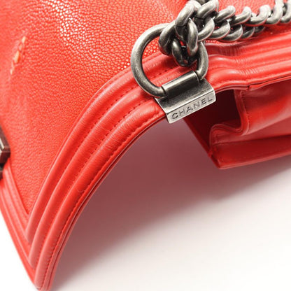 Chanel Shoulder Bag Boy Chanel Small Red Lambskin Boy Chanel Chain Shoulder