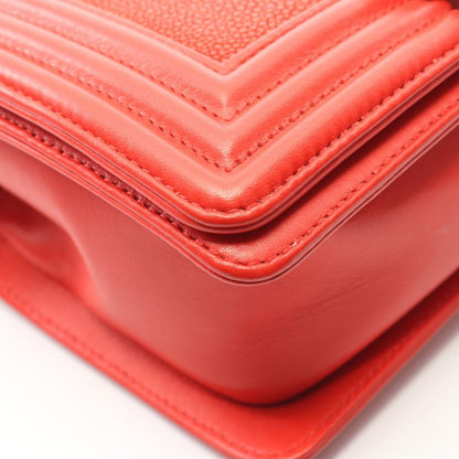 Chanel Shoulder Bag Boy Chanel Small Red Lambskin Boy Chanel Chain Shoulder