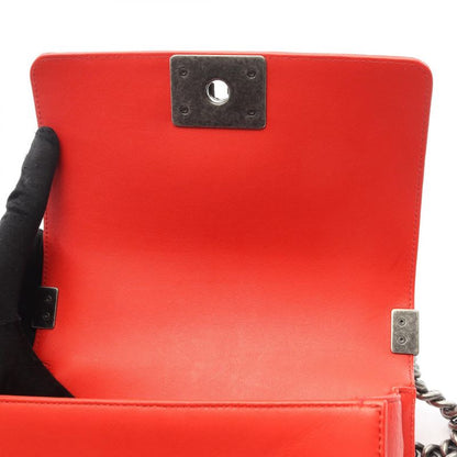 Chanel Shoulder Bag Boy Chanel Small Red Lambskin Boy Chanel Chain Shoulder