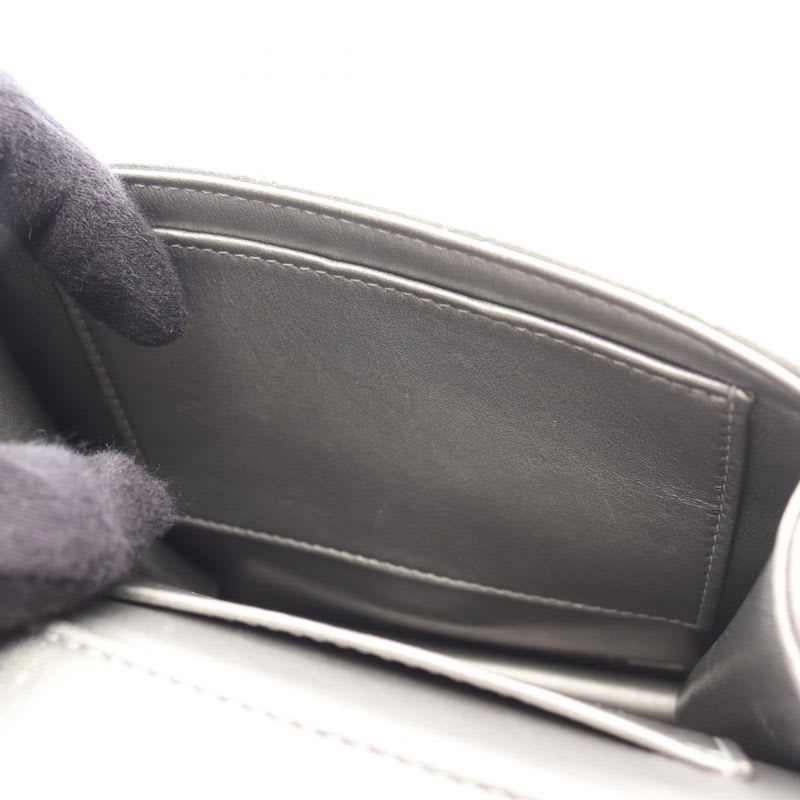 Chanel Shoulder Bag Matelasse Silver Gray Leather Matelasse Chain Shoulder