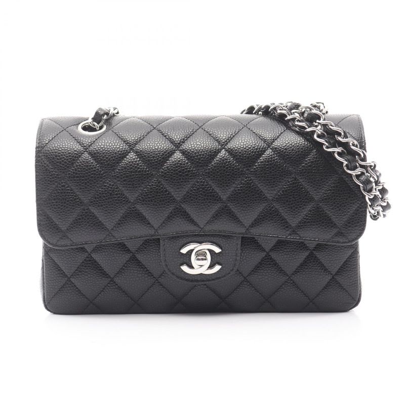 Chanel Shoulder Bag Matelasse W Flap A01113 Black Leather Matelasse Double Flap