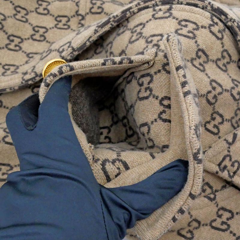 Gucci Cape GG Pattern Beige Dark Brown S Size 610488 Women's Apparel