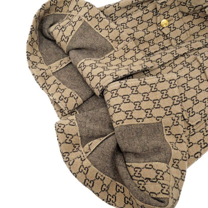 Gucci Cape GG Pattern Beige Dark Brown S Size 610488 Women's Apparel