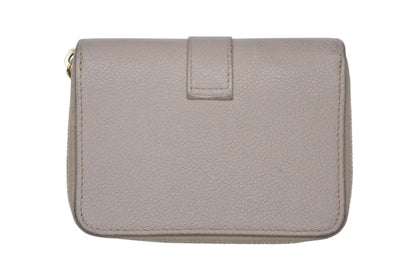 Saint Laurent Cassandra Zip Wallet Bifold Gray de Poudre Leather Beige Gold — view 2